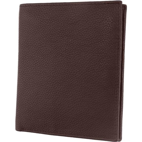 Men's Leather Bi-Fold Big Hipster Wallet, 13 Credit Card Slots, Brown